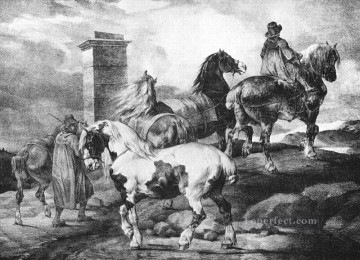 Theodore Gericault Painting - Horses Romanticist Theodore Gericault